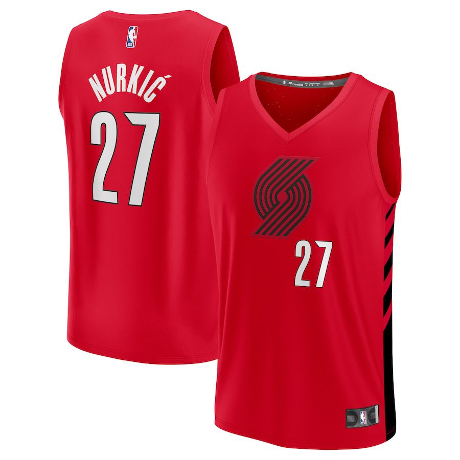 Men Portland Trail Blazers 27 Jusuf Nurkic Fanatics Branded Red Statement Edition 2022-23 Fast Break NBA Jersey